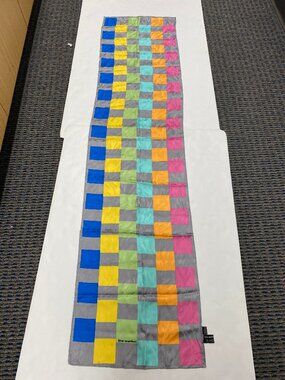 Andy Warhol Museum Multi-Colored Checkered 58”x14” Rectangle Silk Scarf